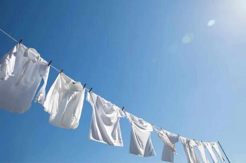 white laundry on the line