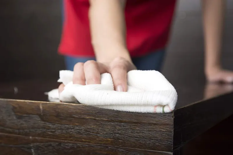cleaning ingrained dirt from a table