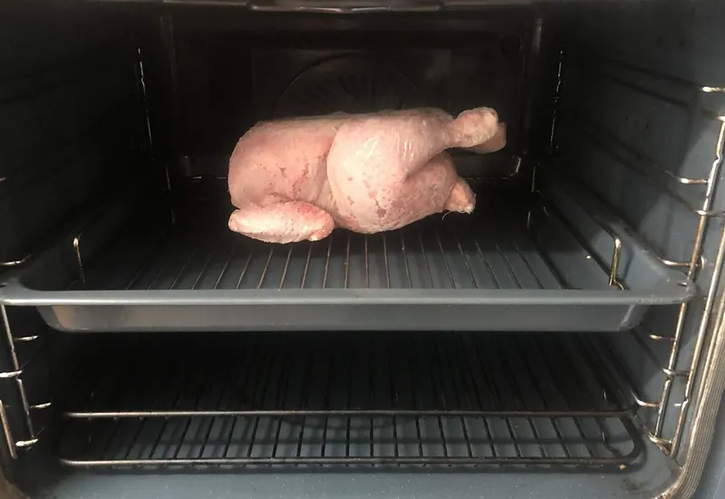 frozen chicken in the oven