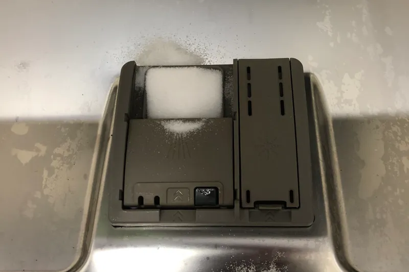 homemade dishwasher detergent in the dishwasher detergent dispenser