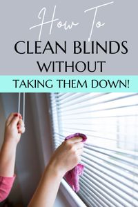My simple and easy cleaning hack for keeping your horizontal venetian blinds dust free without taking them down! This works with wood, vinyl and aluminum window blinds and all you need is a microfiber cloth and some dryer sheets.