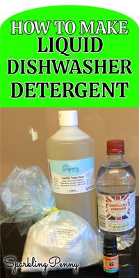 Three methods for making dishwasher liquid at home with simple store cupboard items.