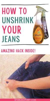 How to unshrink jeans with simple household items. Don't throw your jeans away  because they don't fit any more!