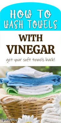 How to wash your stiff and rough bath and hand towels with vinegar and baking soda and get them super soft and white again. Add a cup of white vinegar to your washing and it will naturally soften and sanitize your laundry.
