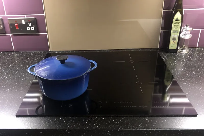 induction hob with pot