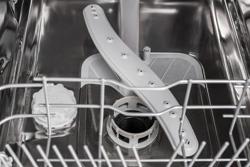 stainless-steel dishwasher inside