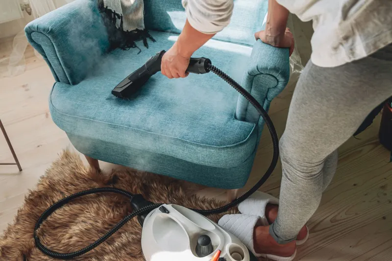 steam cleaning a couch