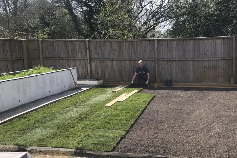 lawn being laid