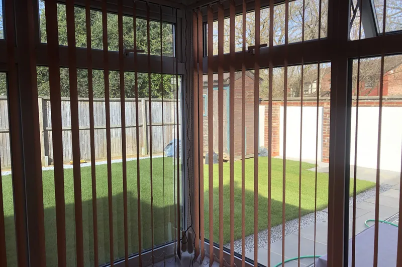vertical blinds in conservatory