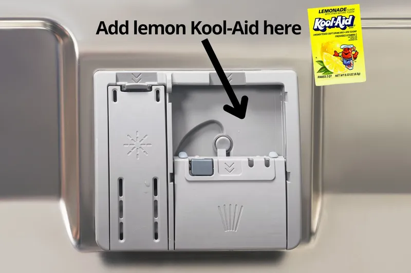 where to put kool-aid in dishwasher
