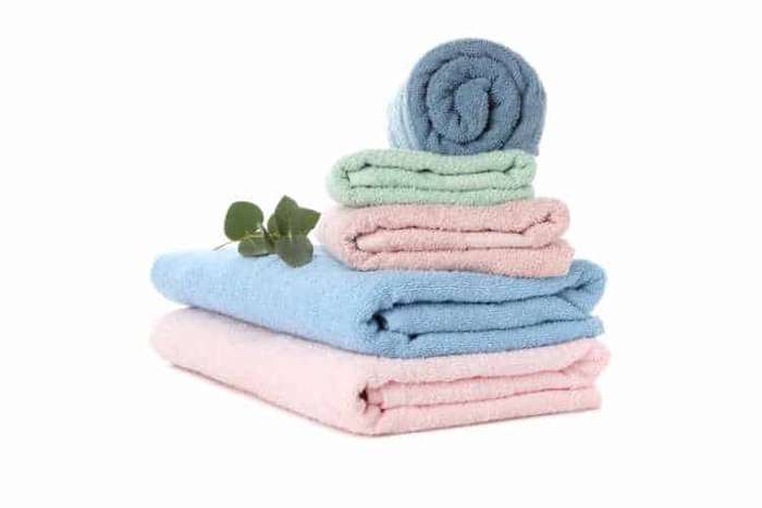 stack of cotton towels for yoga