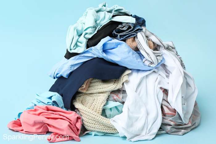 clothing pile ready for washing