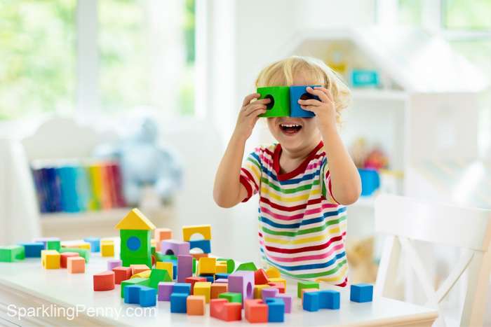 child with building blocks