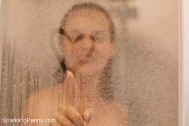 how do hotels keep glass shower doors clean