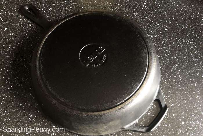 The bottom of my cast iron skillet pan