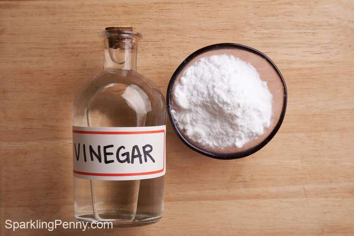 vinegar and washing soda crystals