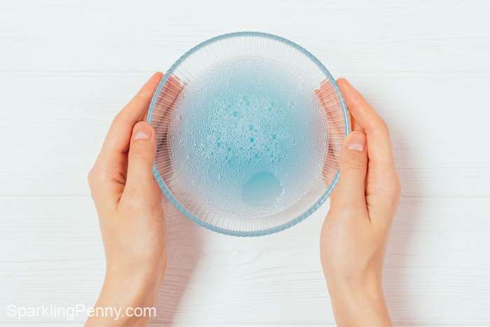 bowl of soapy water