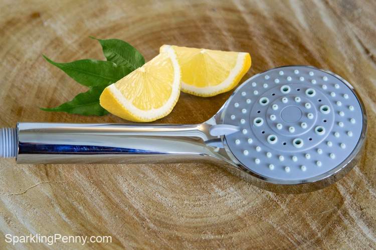 how to clean a shower head with lemon juice
