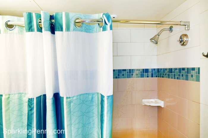 shower with curtain