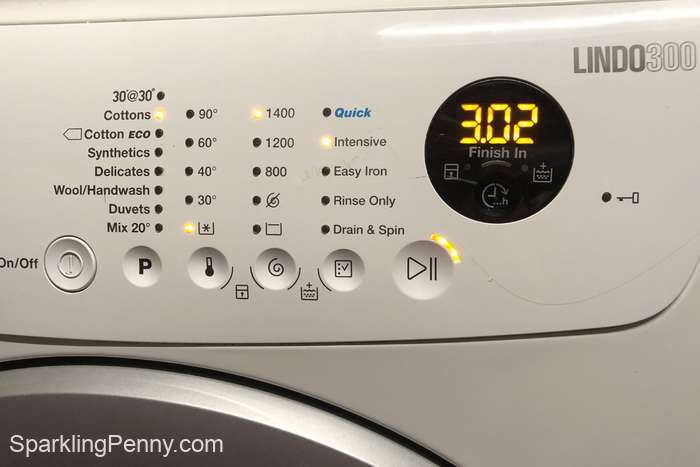 washing machine controls for cold intensive wash