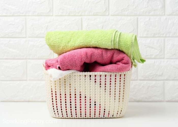 clean towels in a laundry basket