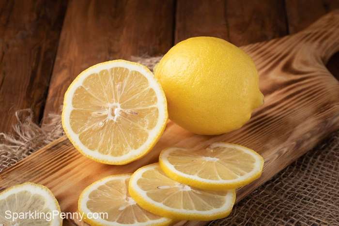 lemon on a cutting board