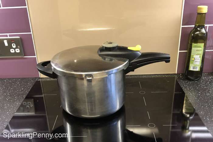 pressure cooker on stovetop