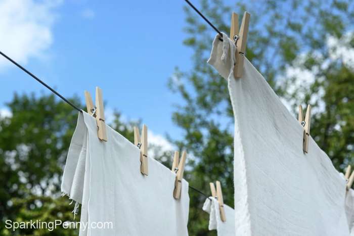 white laundry on a line