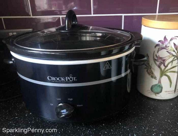 a crockpot in the kitchen