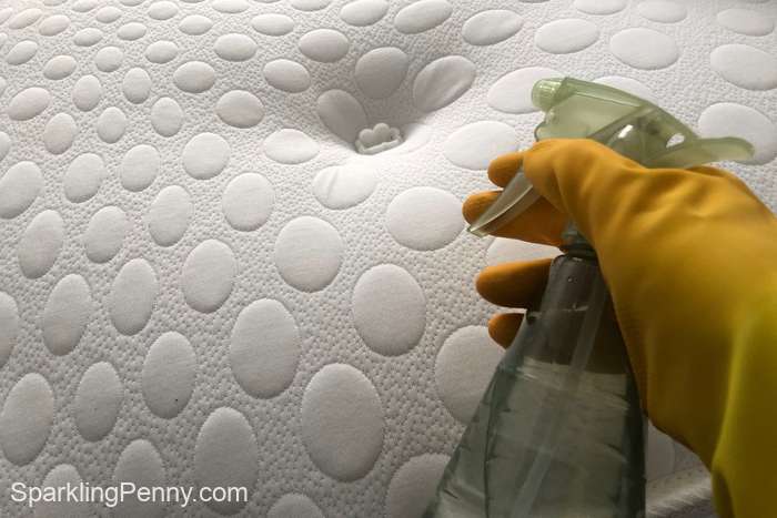 spraying a mattress