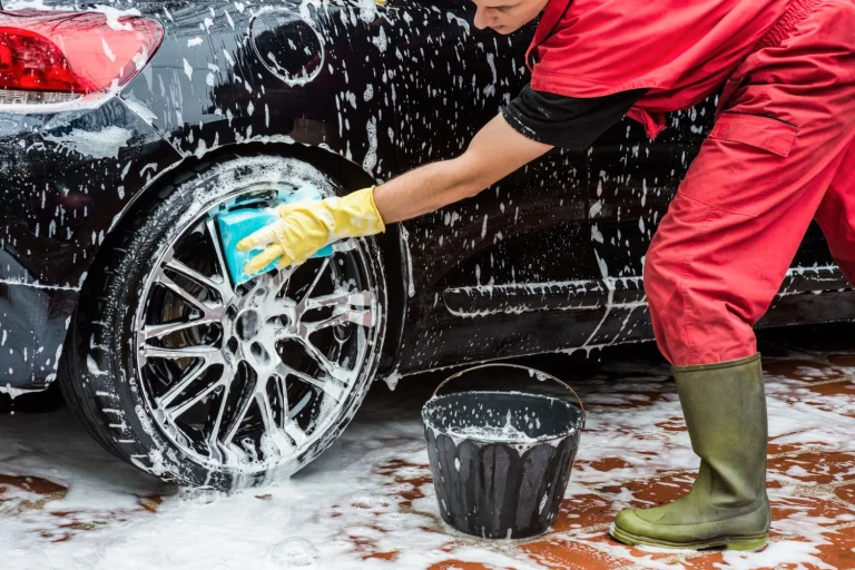 cleaning a car