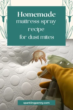 How to stop dust mites from taking up residence in your mattress! I have all the tips for cleaning and treating dust mites in your bed. Kill and repell them with my natural diy mattress spray recipe with essential oils and vinegar.