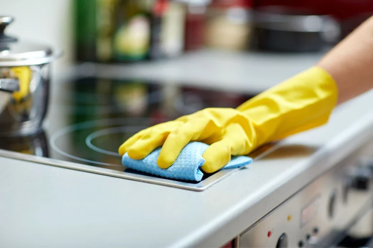 cleaning kitchen